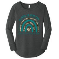 In April We Wear Teal Cool Sexual Assault Awareness Month Women's Perfect Tri Tunic Long Sleeve Shirt