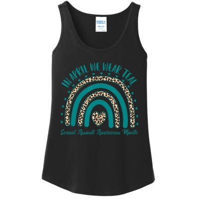 In April We Wear Teal Cool Sexual Assault Awareness Month Ladies Essential Tank