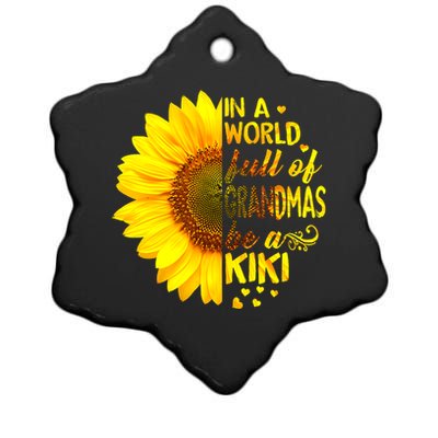 In A World Full Of Grandmas Be Kiki Sunflower Mothers Day Ceramic Star Ornament