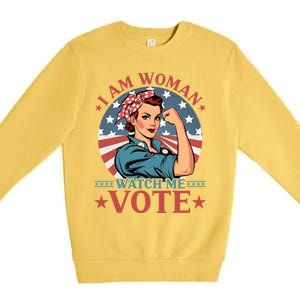 I Am Woman Watch Me Vote Premium Crewneck Sweatshirt