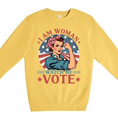 I Am Woman Watch Me Vote Premium Crewneck Sweatshirt