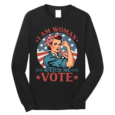 I Am Woman Watch Me Vote Long Sleeve Shirt