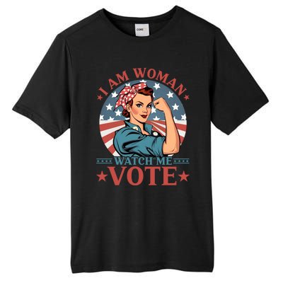 I Am Woman Watch Me Vote Tall Fusion ChromaSoft Performance T-Shirt