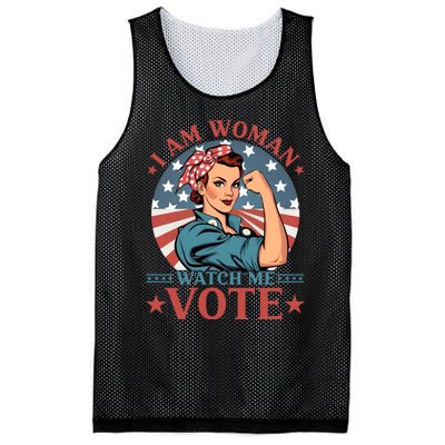 I Am Woman Watch Me Vote Mesh Reversible Basketball Jersey Tank