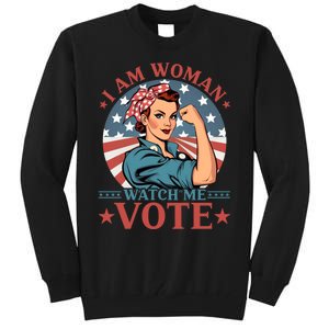 I Am Woman Watch Me Vote Tall Sweatshirt