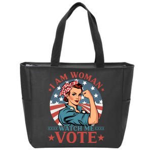 I Am Woman Watch Me Vote Zip Tote Bag