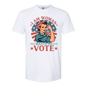 I Am Woman Watch Me Vote Softstyle CVC T-Shirt