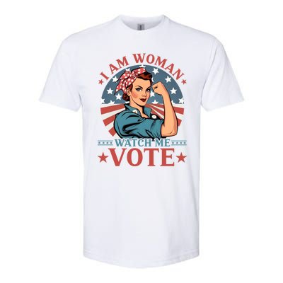 I Am Woman Watch Me Vote Softstyle CVC T-Shirt