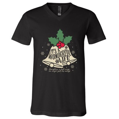 ItS A Wonderful Life Everytime A Bell Rings Christmas Movie V-Neck T-Shirt