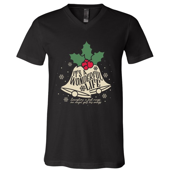 ItS A Wonderful Life Everytime A Bell Rings Christmas Movie V-Neck T-Shirt