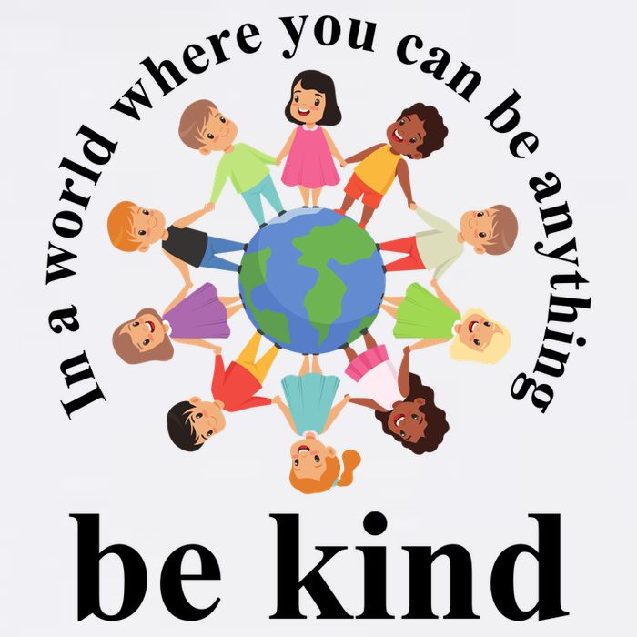 In A World Where You Can Be Anything Be Kind Earth World Kindness Day Apron
