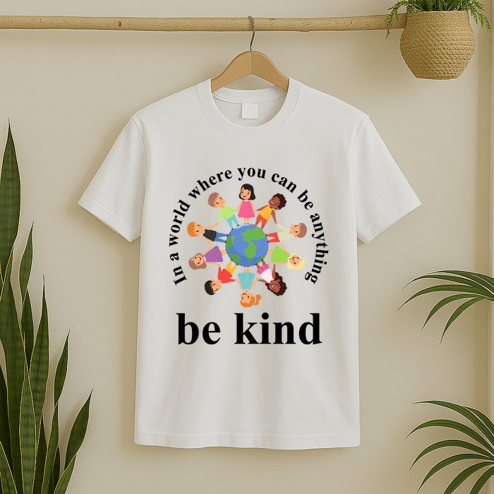 In A World Where You Can Be Anything Be Kind Earth World Kindness Day T-Shirt