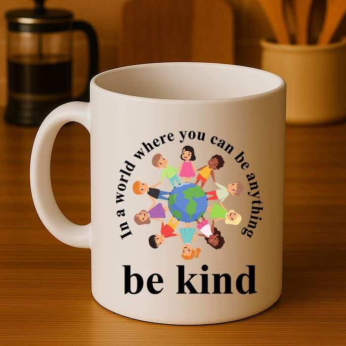 In A World Where You Can Be Anything Be Kind Earth World Kindness Day Mug