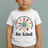 In A World Where You Can Be Anything Be Kind Earth World Kindness Day Toddler T-Shirt