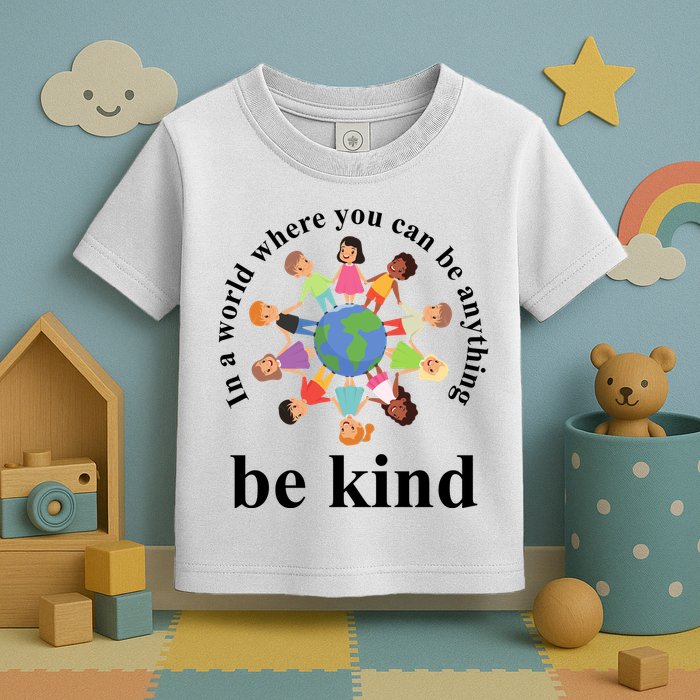 In A World Where You Can Be Anything Be Kind Earth World Kindness Day Toddler T-Shirt