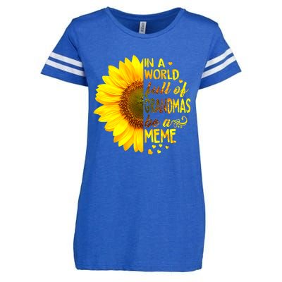 In A World Full Of Grandmas Be Meme Sunflower MotherS Day Enza Ladies Jersey Football T-Shirt