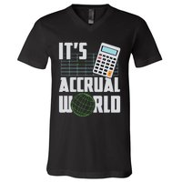 Its Accrual World Funny Accounting Accountant CPA V-Neck T-Shirt