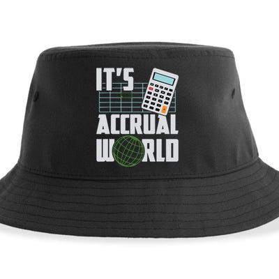 Its Accrual World Funny Accounting Accountant CPA Sustainable Bucket Hat