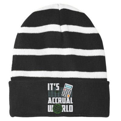 Its Accrual World Funny Accounting Accountant CPA Striped Beanie with Solid Band