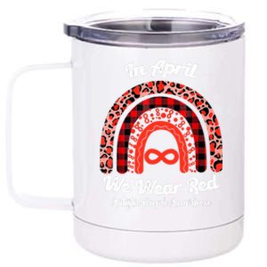 In April We Wear Red Instead Autism People Acceptance 12 oz Stainless Steel Tumbler Cup