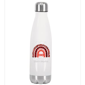 In April We Wear Red Instead Autism People Acceptance Stainless Steel Insulated Water Bottle