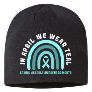 In April We Wear Teal Sexual Assault Awareness Month Sustainable Beanie