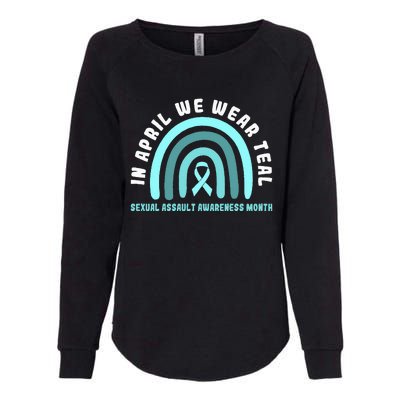 In April We Wear Teal Sexual Assault Awareness Month Womens California Wash Sweatshirt