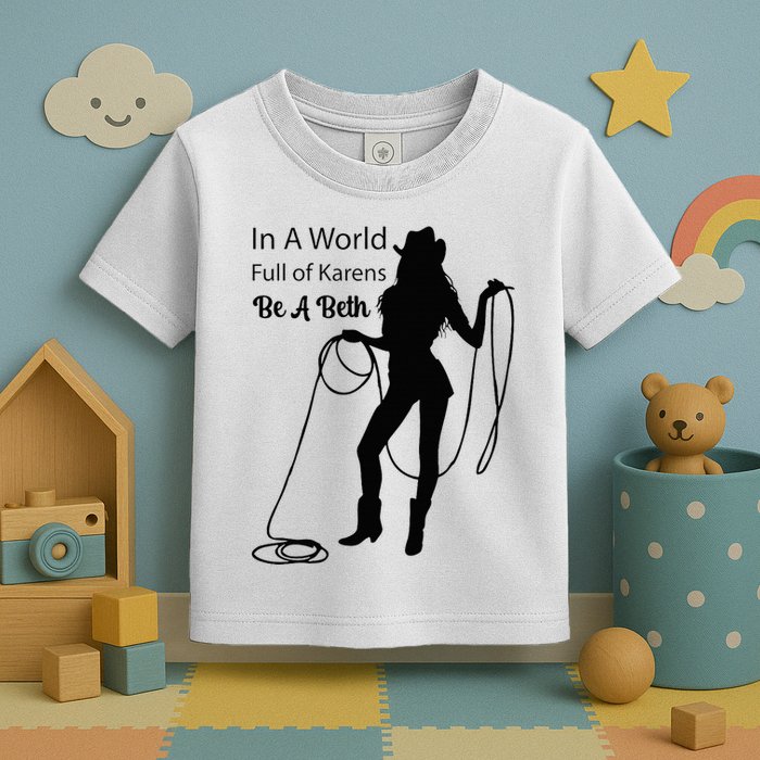 In A World Full Of Karens Be A Beth Design Cool Toddler T-Shirt