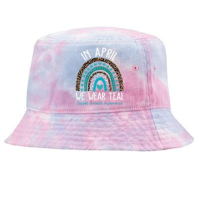 In April We Wear Teal Sexual Assault Awareness Month Tie-Dyed Bucket Hat