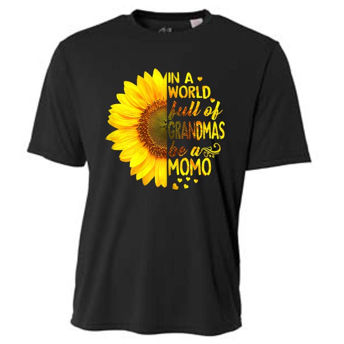 In A World Full Of Grandmas Be Momo Sunflower MotherS Day Cooling Performance Crew T-Shirt