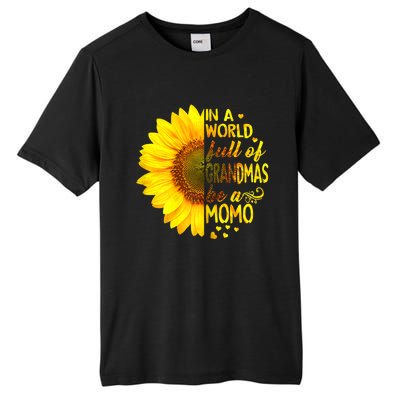 In A World Full Of Grandmas Be Momo Sunflower MotherS Day Tall Fusion ChromaSoft Performance T-Shirt