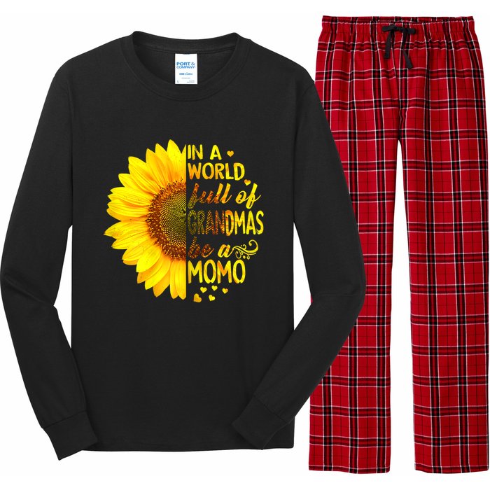 In A World Full Of Grandmas Be Momo Sunflower MotherS Day Long Sleeve Pajama Set