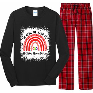 In April We Wear Red Instead Autism People Acceptance Meaningful Gift Long Sleeve Pajama Set