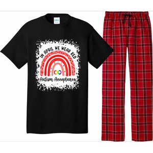 In April We Wear Red Instead Autism People Acceptance Meaningful Gift Pajama Set