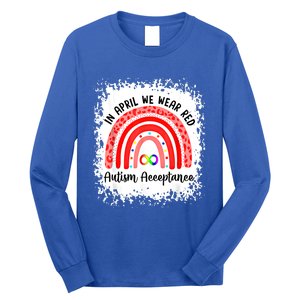 In April We Wear Red Instead Autism People Acceptance Meaningful Gift Long Sleeve Shirt