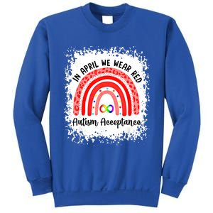 In April We Wear Red Instead Autism People Acceptance Meaningful Gift Sweatshirt