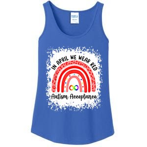 In April We Wear Red Instead Autism People Acceptance Meaningful Gift Ladies Essential Tank