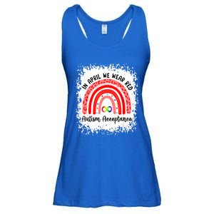 In April We Wear Red Instead Autism People Acceptance Meaningful Gift Ladies Essential Flowy Tank