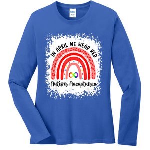 In April We Wear Red Instead Autism People Acceptance Meaningful Gift Ladies Long Sleeve Shirt