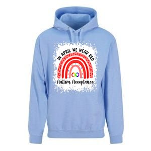 In April We Wear Red Instead Autism People Acceptance Meaningful Gift Unisex Surf Hoodie