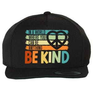 In A World Where You Can Be Anything Be Kind Kindness Gift Wool Snapback Cap