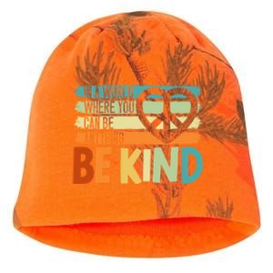 In A World Where You Can Be Anything Be Kind Kindness Gift Kati - Camo Knit Beanie