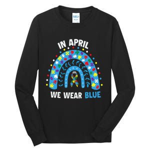 In April We Wear Blue Rainbow Tall Long Sleeve T-Shirt