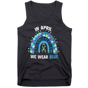 In April We Wear Blue Rainbow Tank Top