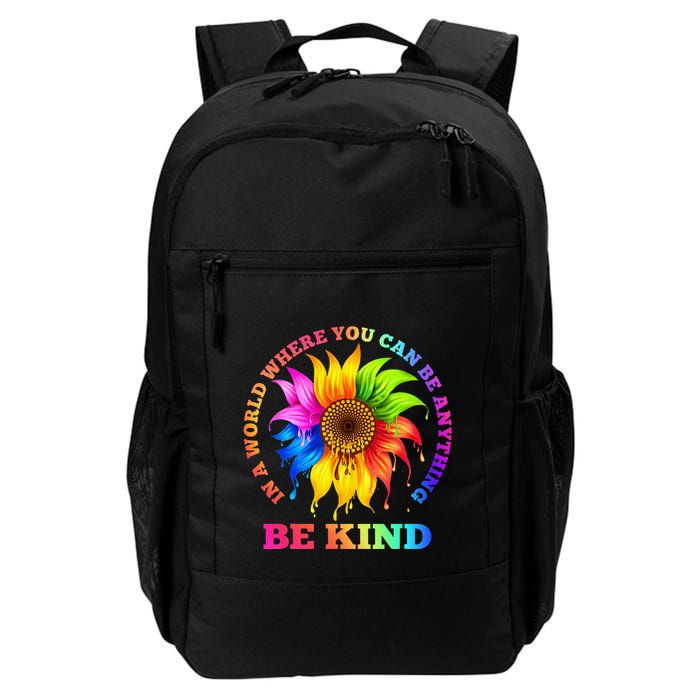 In A World Where You Can Be Anything BE KIND LGBT Rainbow Backpack