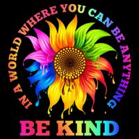 In A World Where You Can Be Anything BE KIND LGBT Rainbow 7-Panel Snapback Hat