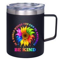 In A World Where You Can Be Anything BE KIND LGBT Rainbow 12oz Stainless Steel Coffee Mug