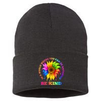 In A World Where You Can Be Anything BE KIND LGBT Rainbow Sustainable Knit Beanie