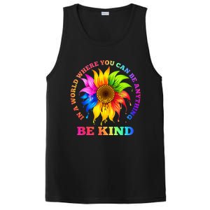 In A World Where You Can Be Anything BE KIND LGBT Rainbow PosiCharge Competitor Tank