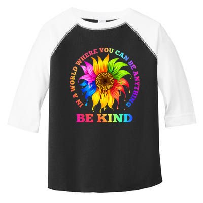 In A World Where You Can Be Anything BE KIND LGBT Rainbow Toddler Fine Jersey T-Shirt